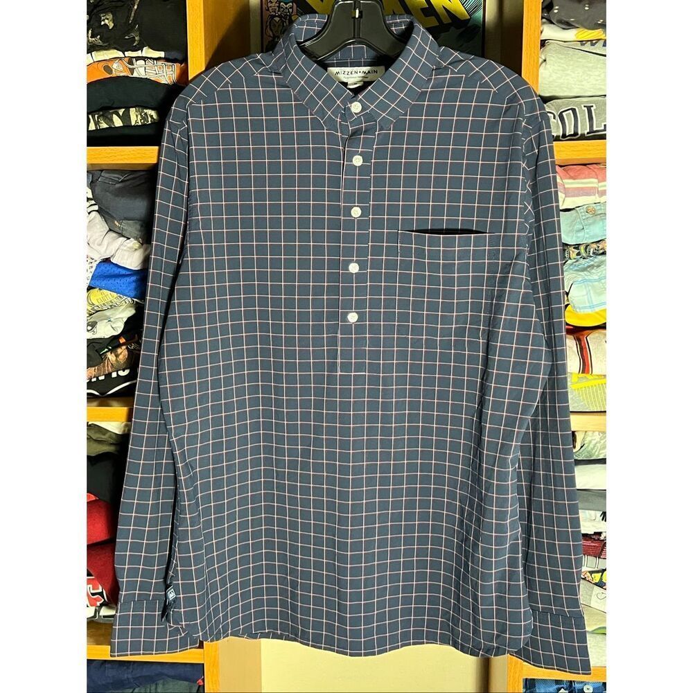 Mizzen And Main Mens Leeward Trim No Tuck Long Sleeve Shirt Medium